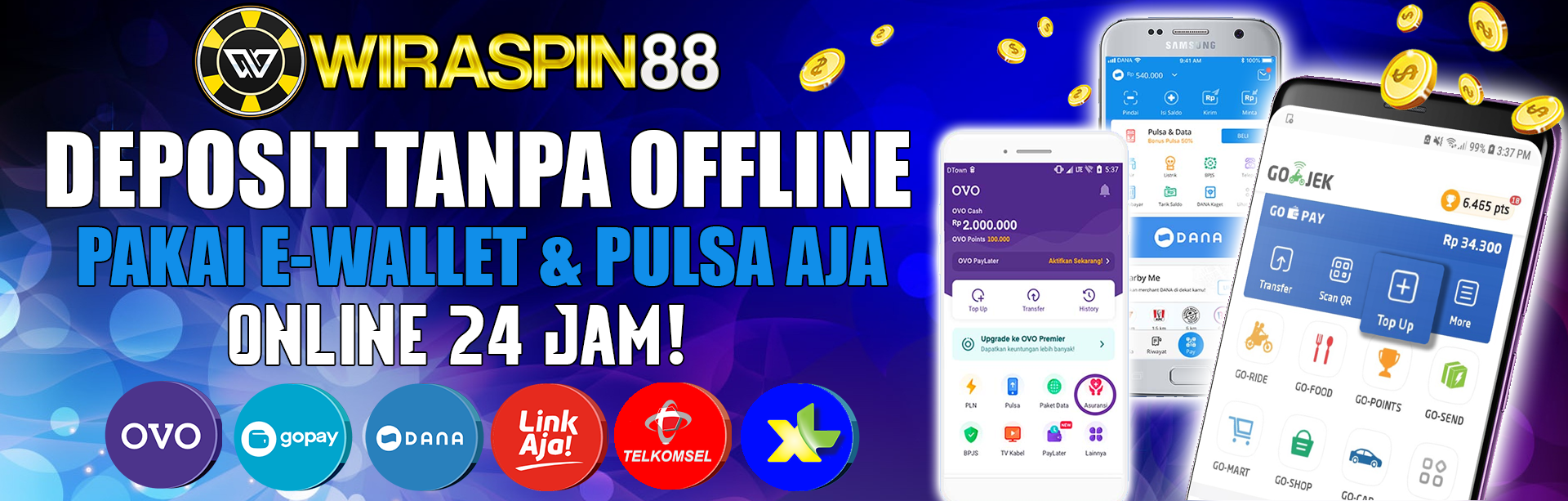 Deposit Tanpa Offline Dengan Ewallet dan Pulsa